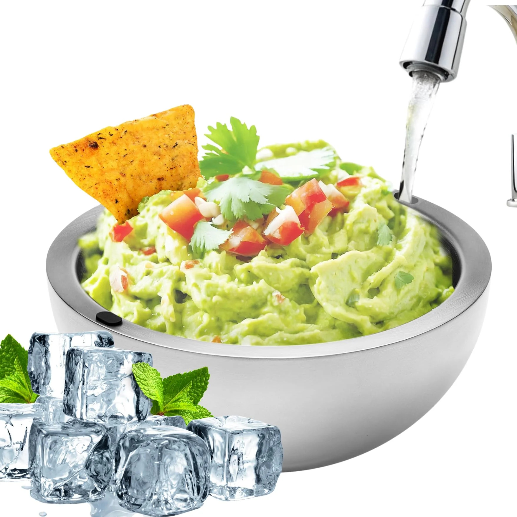 KoolCool Dip Chiller Bowl - 35oz Capacity - Frozen Ice Stainless Steel Party Serving Bowl - Insul... | Walmart (US)