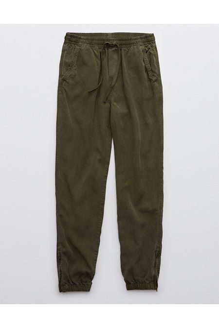 Aerie Woven Jogger Women's Festive Olive L | American Eagle Outfitters (US & CA)