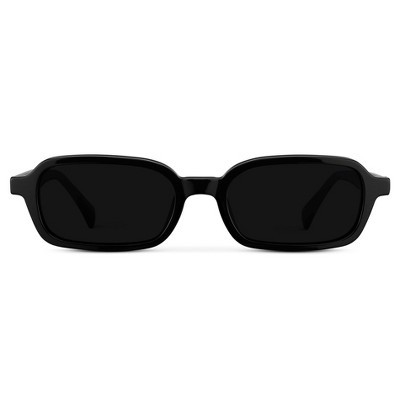 WMP Eyewear Slim Rectangular Low-Profile Sunglasses - Black / Triple Black Lens | Target