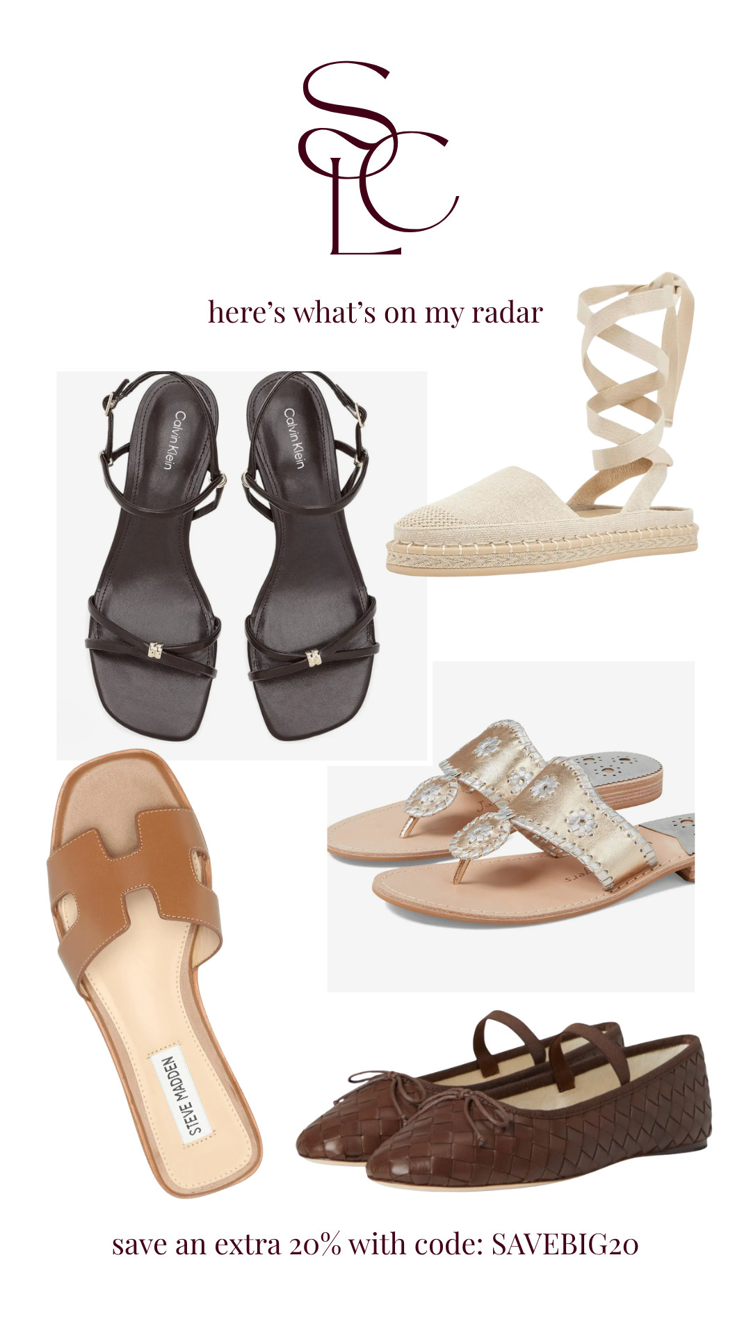 Zappos sale finds 
Take an extra 20% off with code: SAVEBIG20 

[rothy’s, Espadrilles, Jack Rogers Jacks Flat Sandal, Hermes dupe sandal, Loeffler Randall Leonie Soft Ballet Flat, woven ballet flat, Dolce Vita Dom sandal] 
 

 