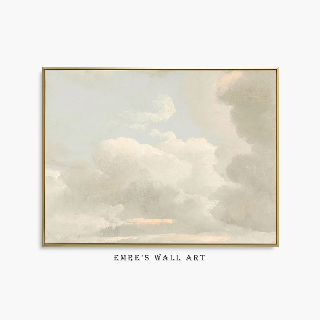 Cloudy Sky Painting, Nursery Cloud Prints, Vintage Cloud Print, Cloud Art Print, Sky Wall Art Pri... | Etsy (US)