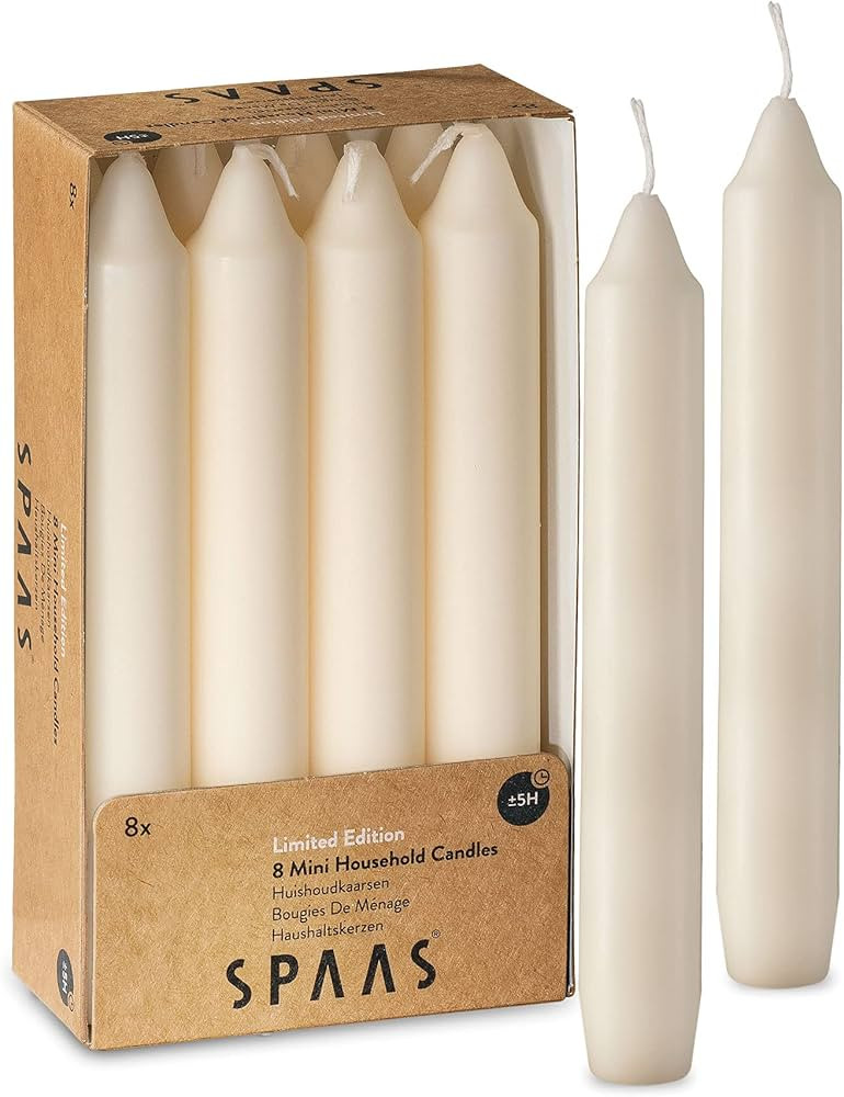 SPAAS Straight Candle Sticks - Pack of 8 6" Long Ivory Candles | 5 Hour Long Burning Unscented Ca... | Amazon (US)