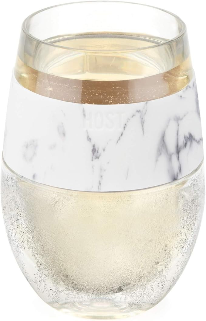 Host Plastic Stemless Wine Glasses - Double Wall Insulated FREEZE Drink Chiller Marble Wine Cup w... | Amazon (US)