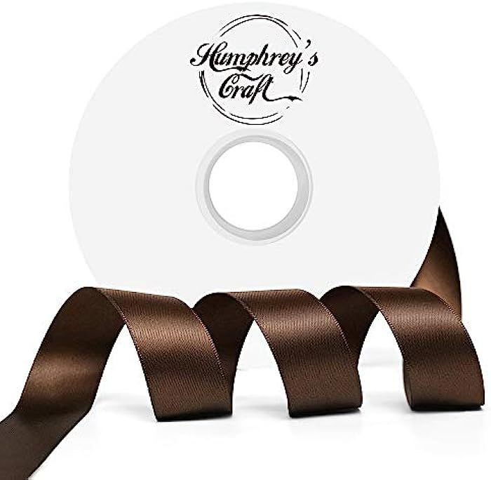 Humphrey's Craft 1 Inch Brown Double Faced Satin Ribbon - 50 Yards Variety of Color for Crafts Gift  | Amazon (US)