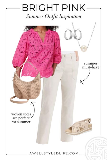 Summer Outfit Inspiration	

This eyelet top is a great summer piece, all pieces are from Macy's and under $100!

#fashion #fashionover50 #fashionover60 #summerfashion #summeroutfit  #macys #under$100 #budgetfriendlyfashion #budgetfriendly #eyelet #crochet #wovenbag #wovenhandbag

#LTKFindsUnder100 #LTKSeasonal #LTKStyleTip