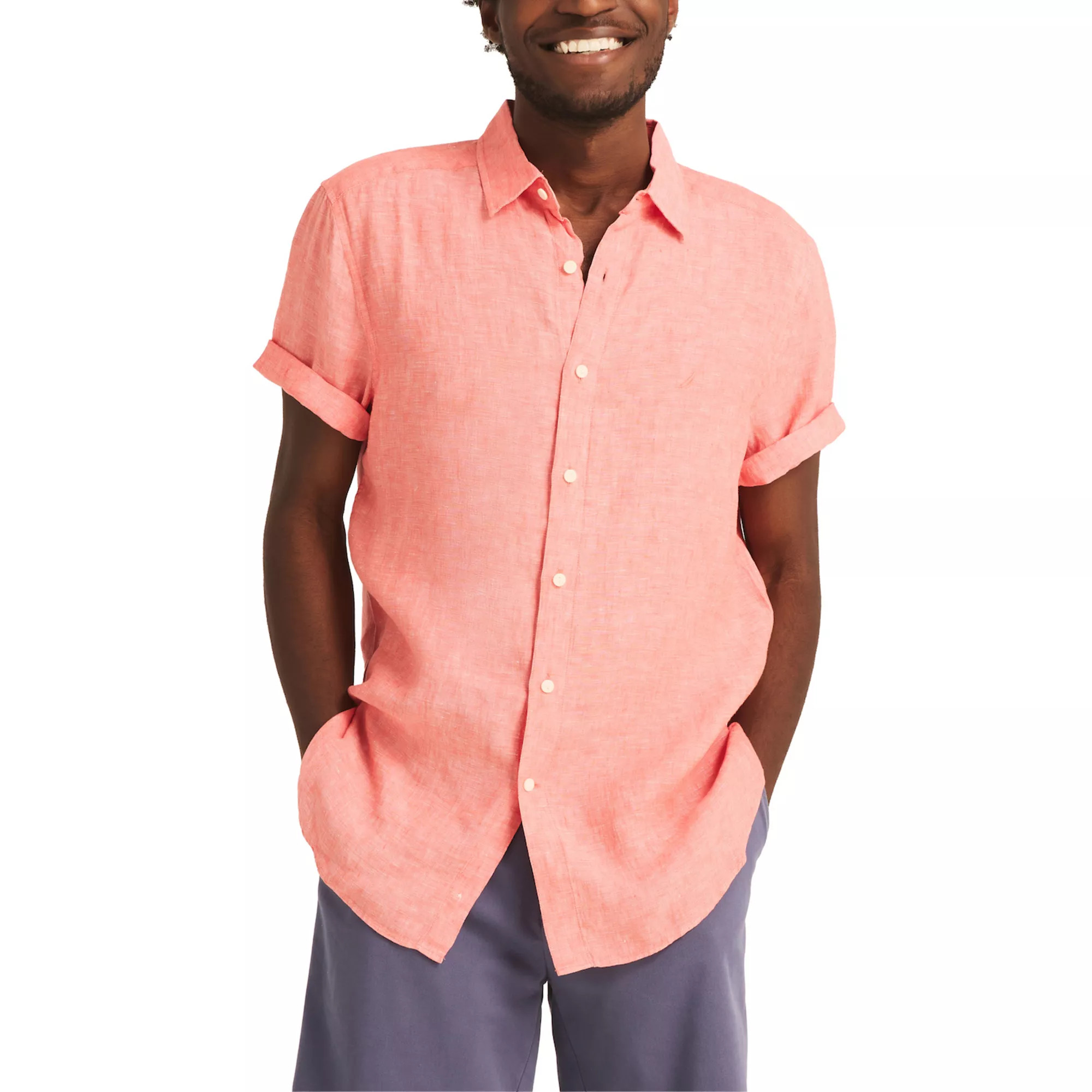 Men's Nautica Linen Short-Sleeve Shirt | Kohl's