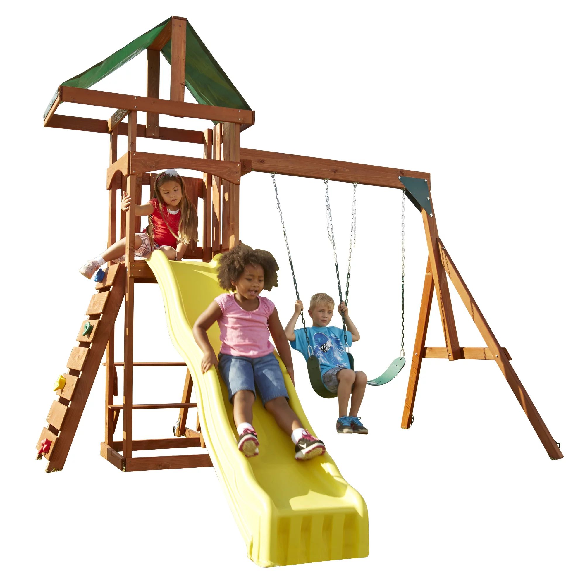 Swing-N-Slide Scrambler Wooden Play Set with Slide | Walmart (US)