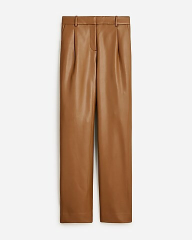 Straight-leg essential pant in faux leather | J. Crew US