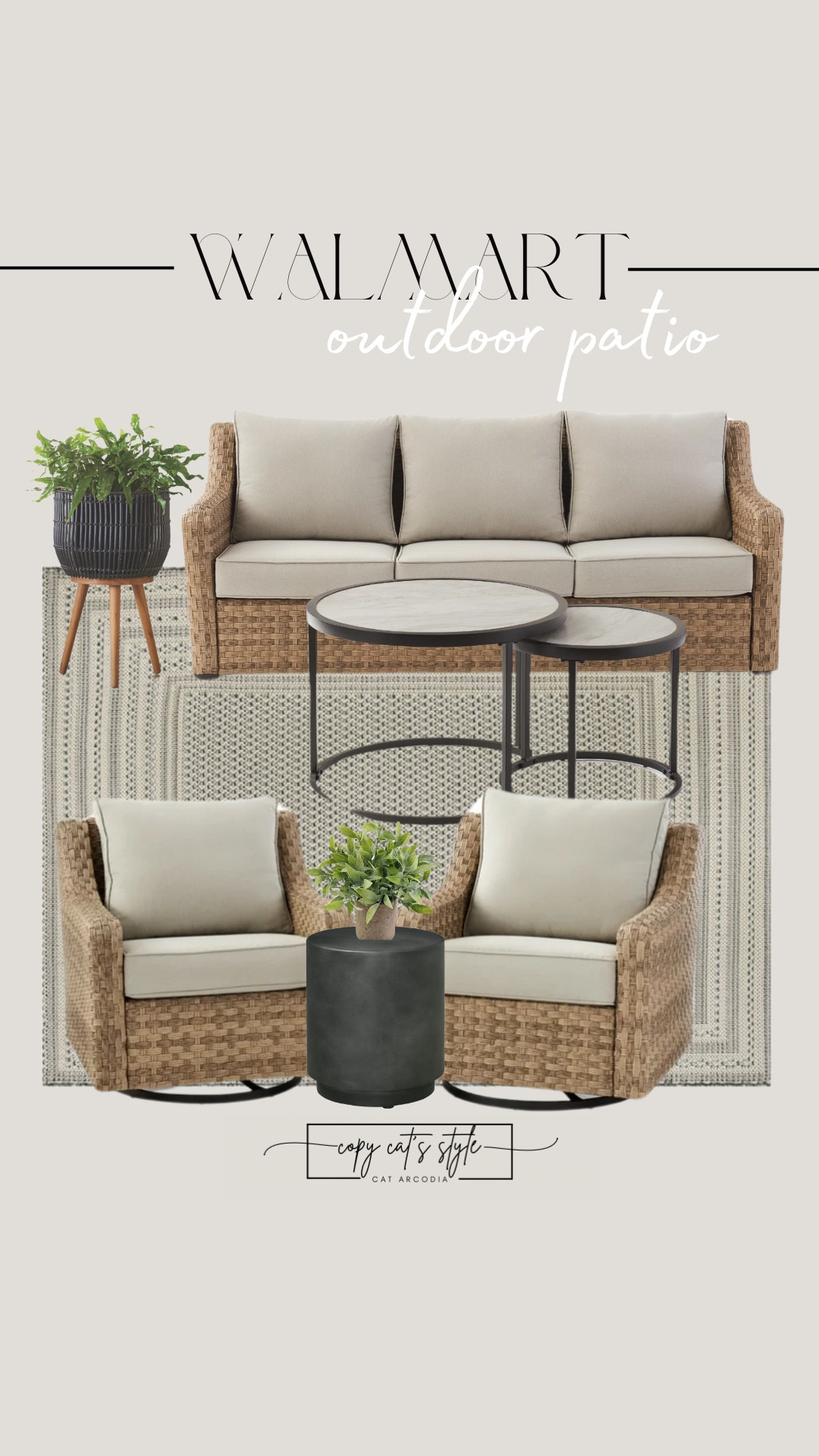Walmart outdoor patio sets! Walmart patio chairs, planters, side tables. 

#LTKSeasonal #LTKFindsUnder100 #LTKHome