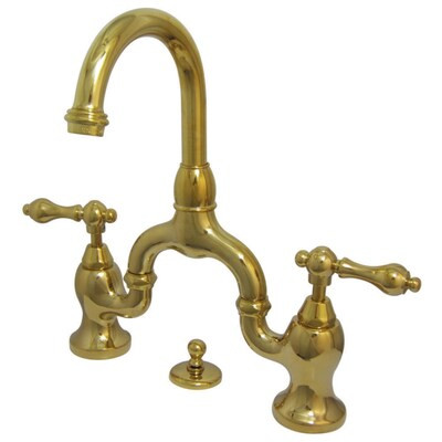 Kingston Brass English Country Polished Brass 2-handle Widespread High-arc Bathroom Sink Faucet w... | Lowe's