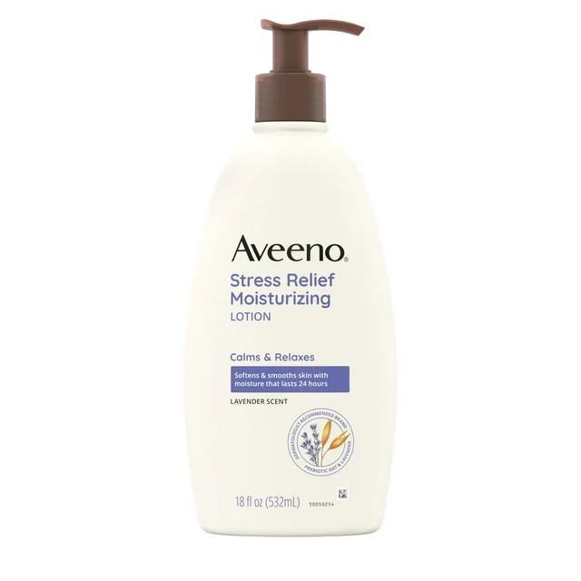 Aveeno Stress Relief Moisturizing Body and Hand Lotion with Prebiotic Oat, Lavender Scent, 18 oz ... | Walmart (US)