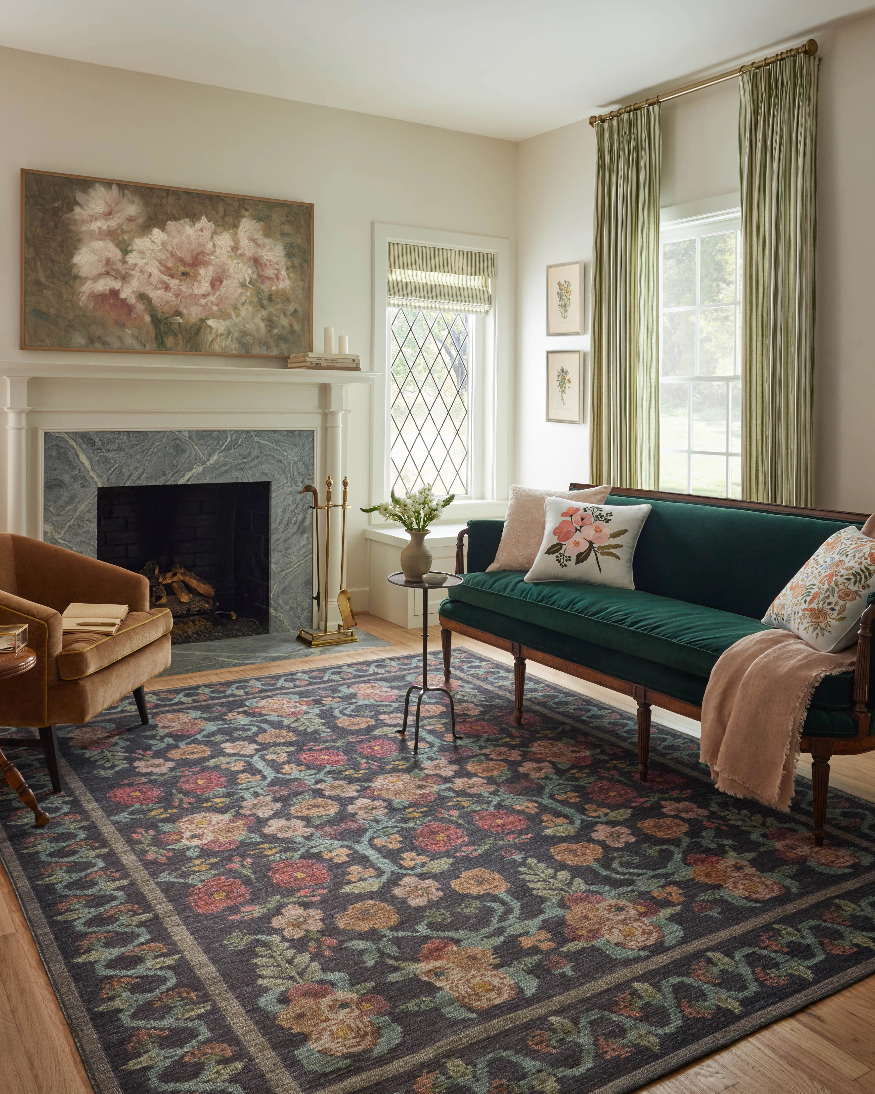 Rifle Paper Co. x Loloi Rosa Black Area Rug & Reviews | Wayfair | Wayfair North America