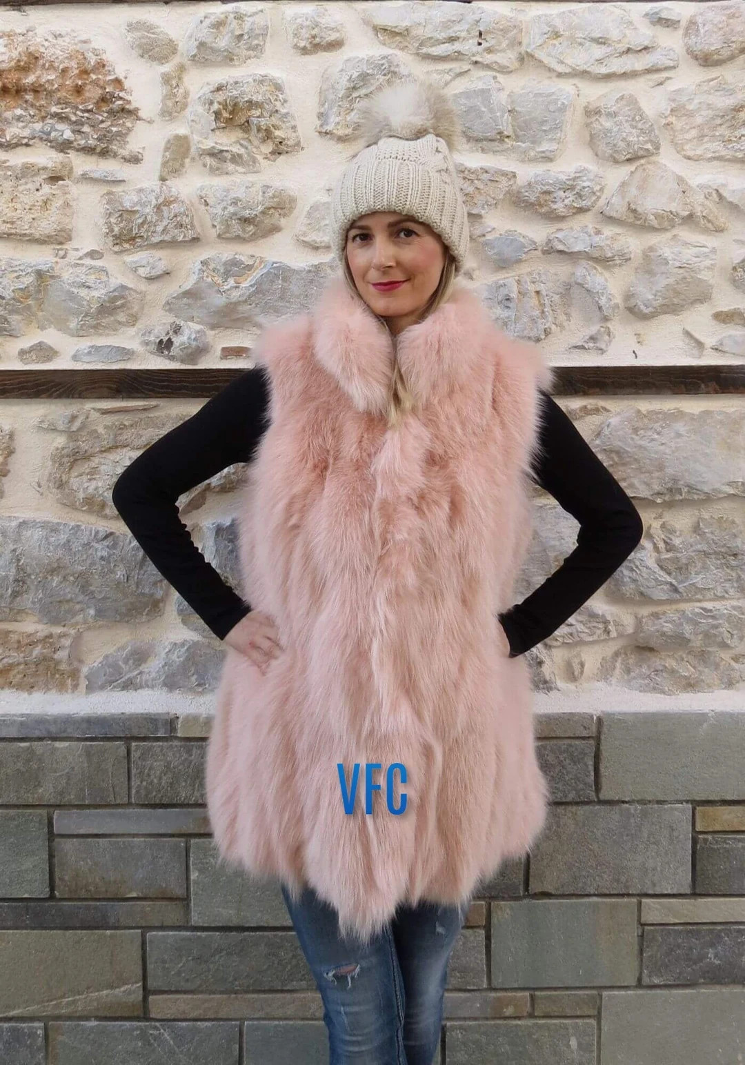 Real Fox Fur Vest, Real Fur Gilet, Pink Fox Fur Vest, Fluffy Fur Vest , Luxury Fur Vest - Etsy | Etsy (US)