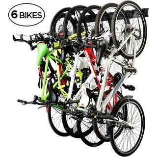 Garage Bike Rack, Wall Mount Bicycle Storage Hanger with 6 Adjustable Hooks | The Home Depot