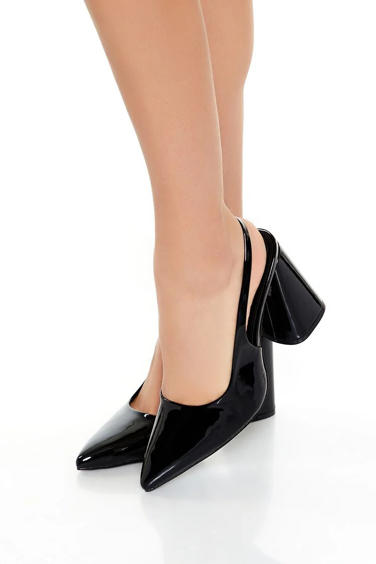 Women's Faux Patent Leather Pumps in Black, 10 | Forever 21