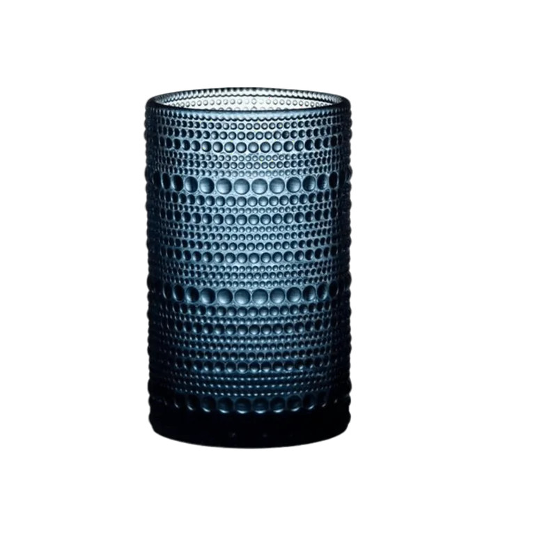 Hobnail Drinking Glass, 14 oz Stylish & Durable, Blue - Walmart.com | Walmart (US)