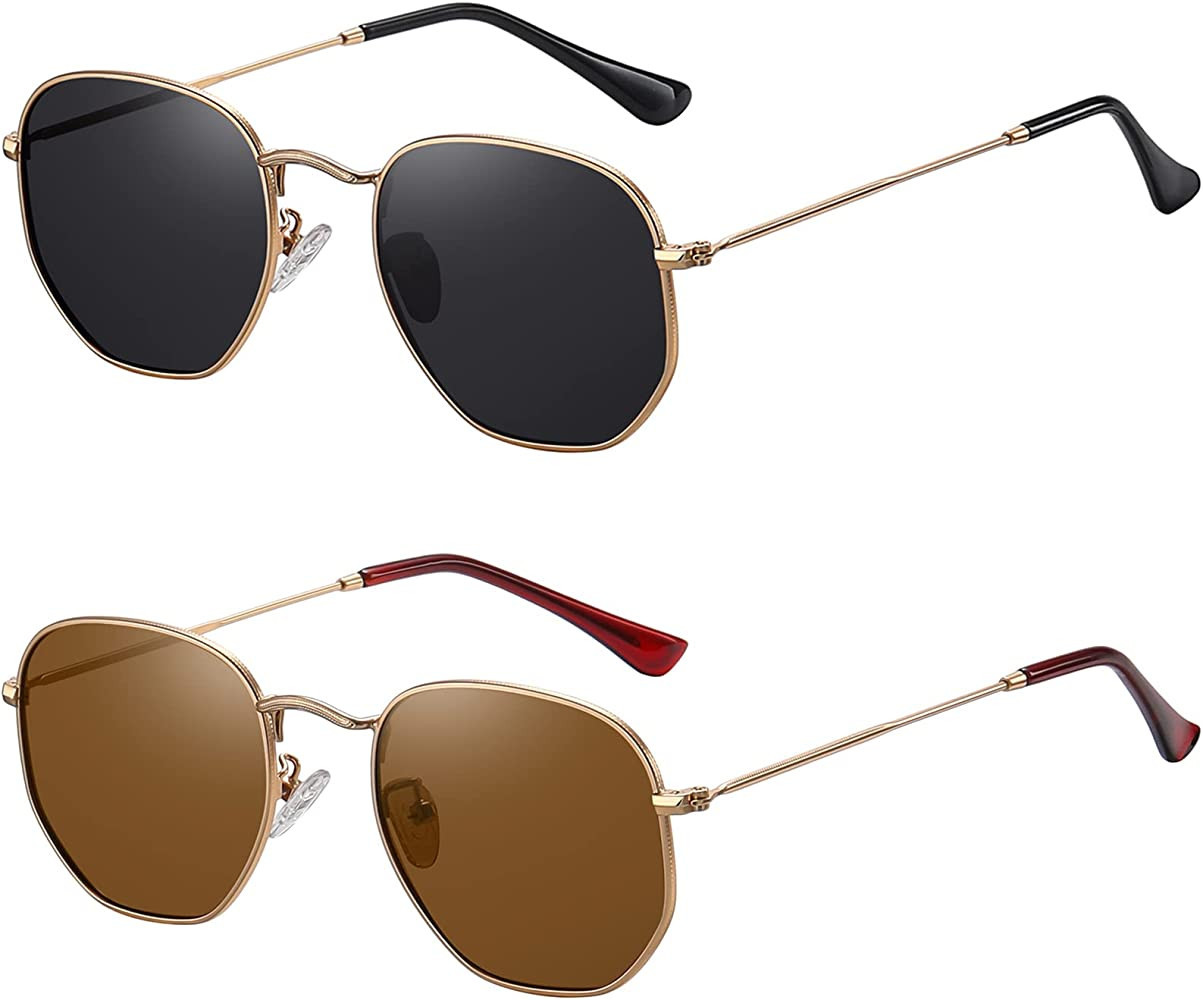 MEETSUN Polarized Hexagon Sunglasses for Women Men Polygon Square Sun Glasses UV400 Protection Me... | Amazon (US)