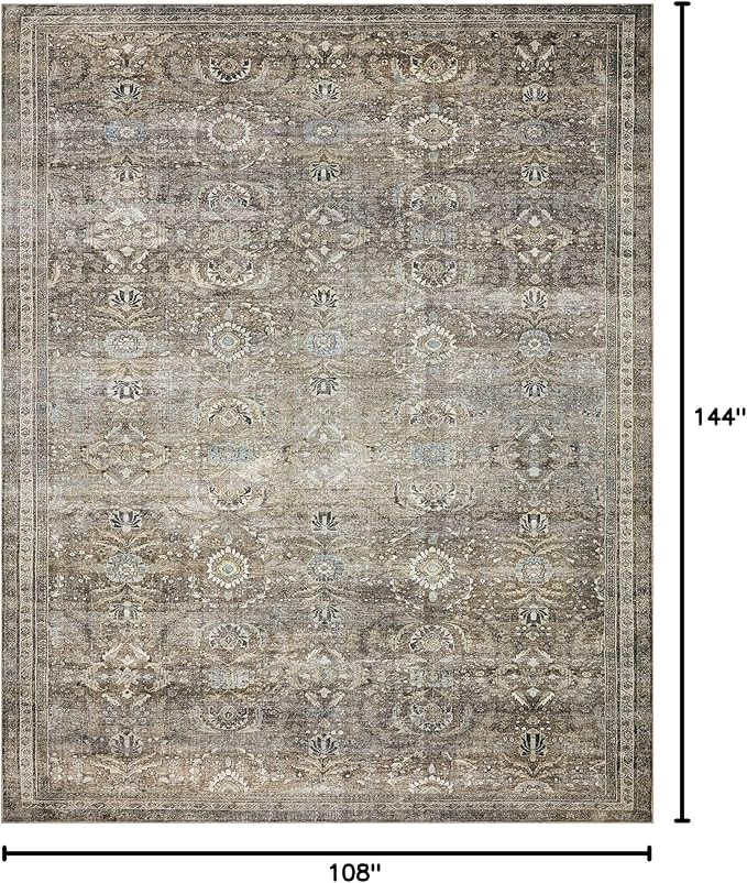 Loloi II Layla Collection, LAY-13, Antique/Moss, 9'-0" x 12'-0", .13" Thick, Area Rug, Soft, Dura... | Amazon (US)