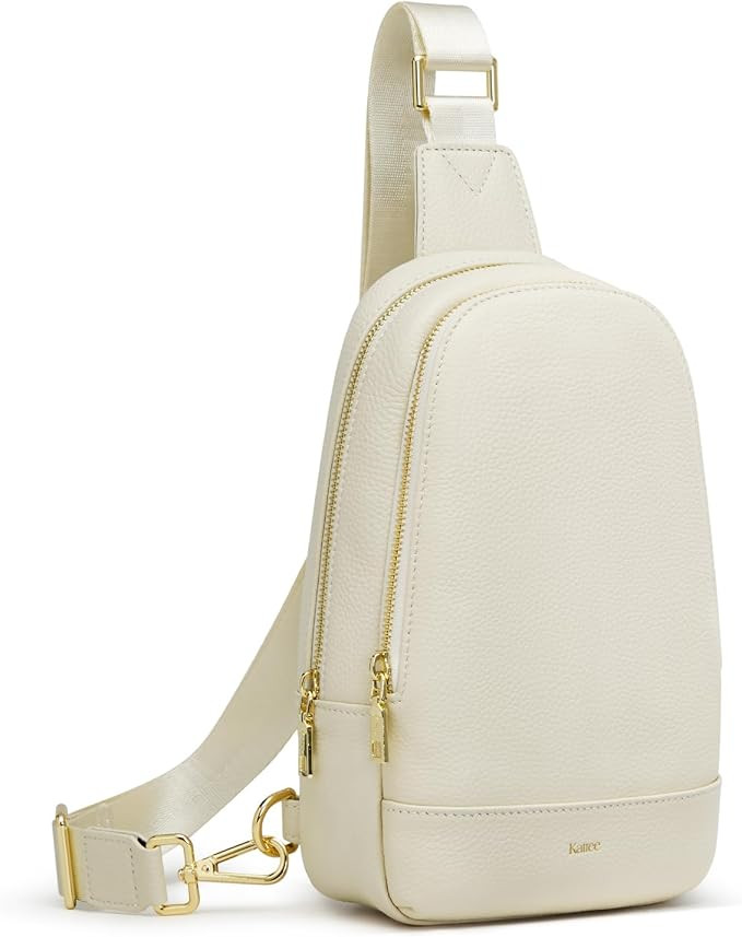 Kattee Leather Sling Crossbody Bag for Women with RFID | Small RFID-blocking chest bag with an ad... | Amazon (US)