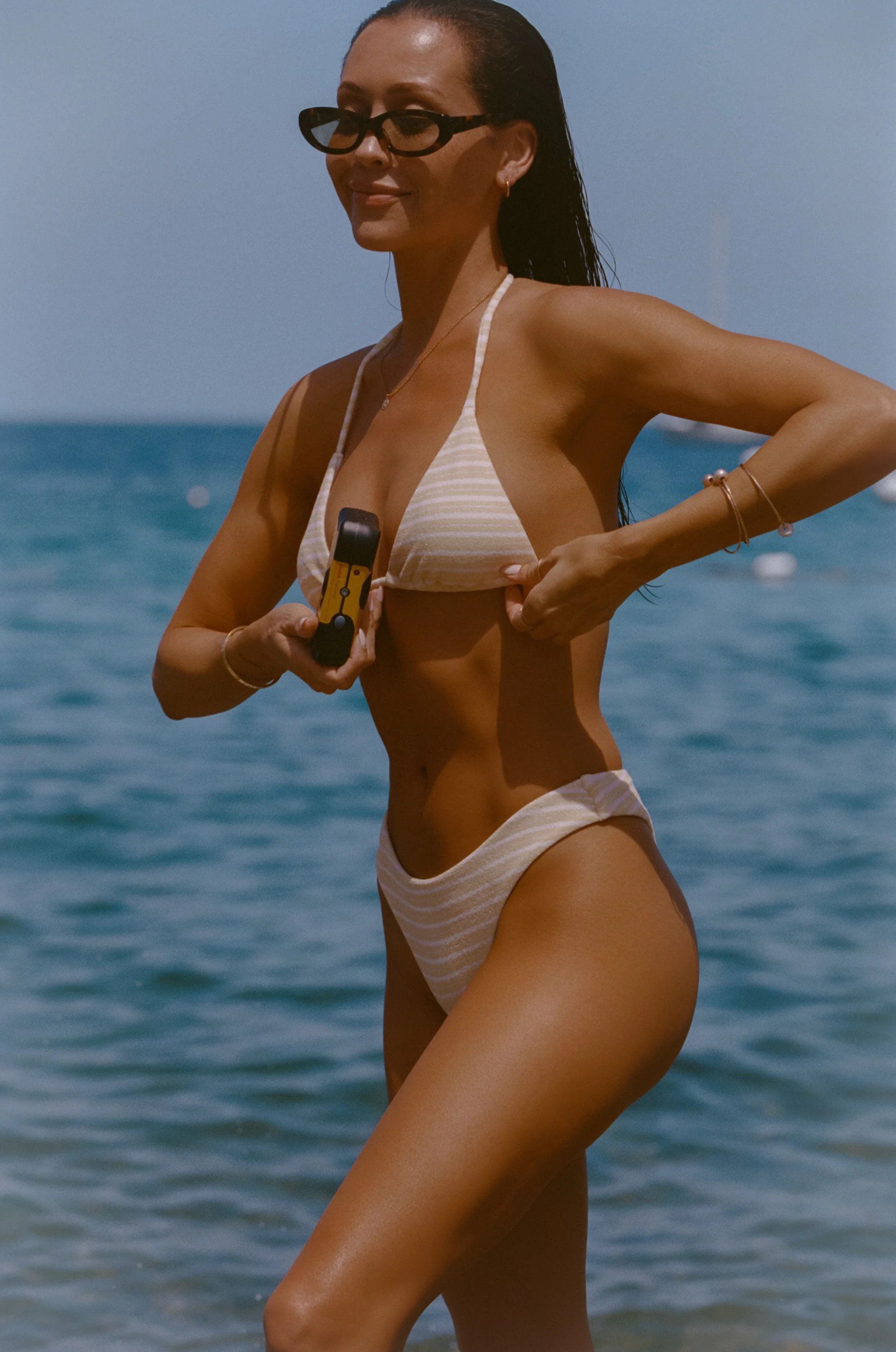 Danielle Brown Wesley Swim Top - Lemon Stripe | Jack's Surfboards