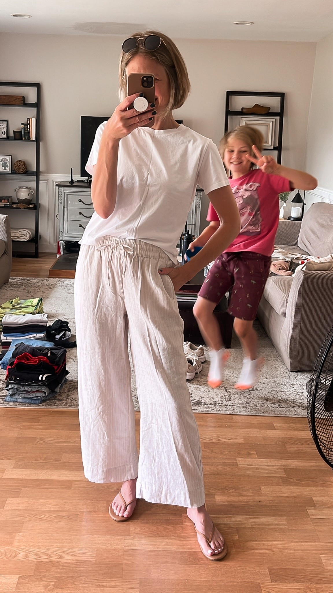 Ah summer days 😝 Wearing a small top and pants and true 9 sandal. This WHOLE outfit is just $34 total!!

#LTKOver40 #LTKFindsUnder50 #LTKSaleAlert