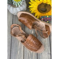 Lace Up Huarache Sandal. Artisanal Mexican Leather Flats. Solid Color Sandals. Cute Summer Slip On S | Etsy (US)