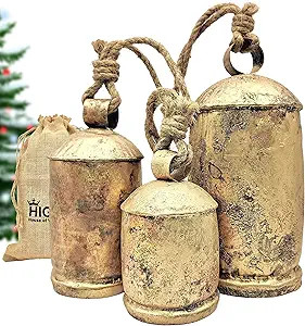 Amazon.com: HIGHBIX Set of 3 Giant Harmony Cow Bells Huge Vintage Handmade Rustic Lucky Christmas... | Amazon (US)