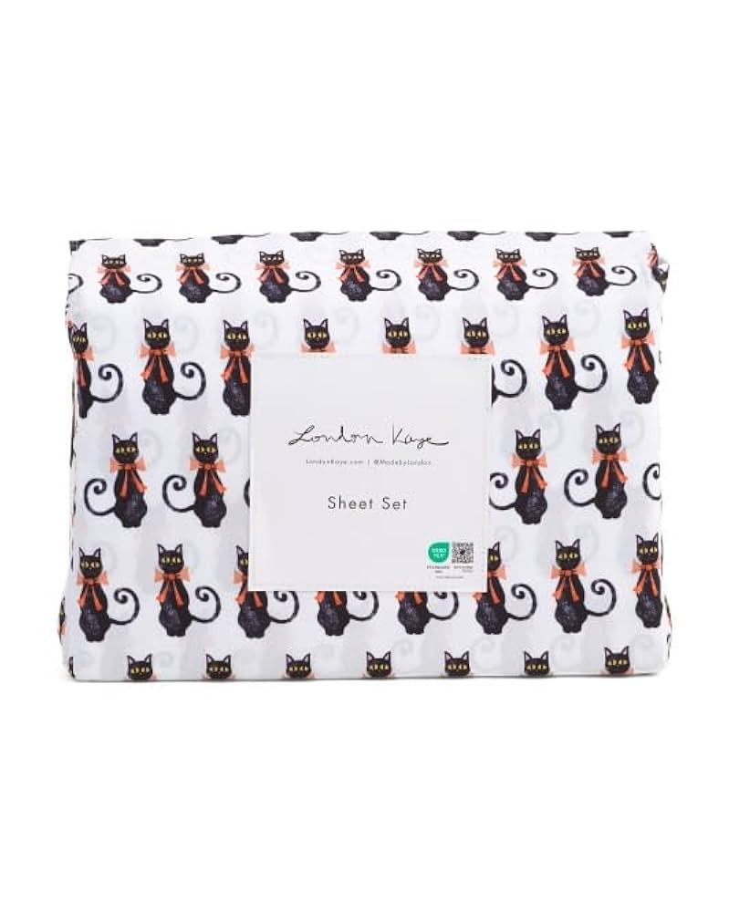 Halloween Sheet Set (Black Cats with Bows, Queen) | Amazon (US)