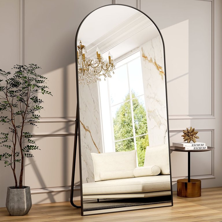 BEAUTYPEAK 79"x 38" Oversized Full Length Mirror Arch Standing Floor Mirror Full Body Mirror, Bla... | Walmart (US)