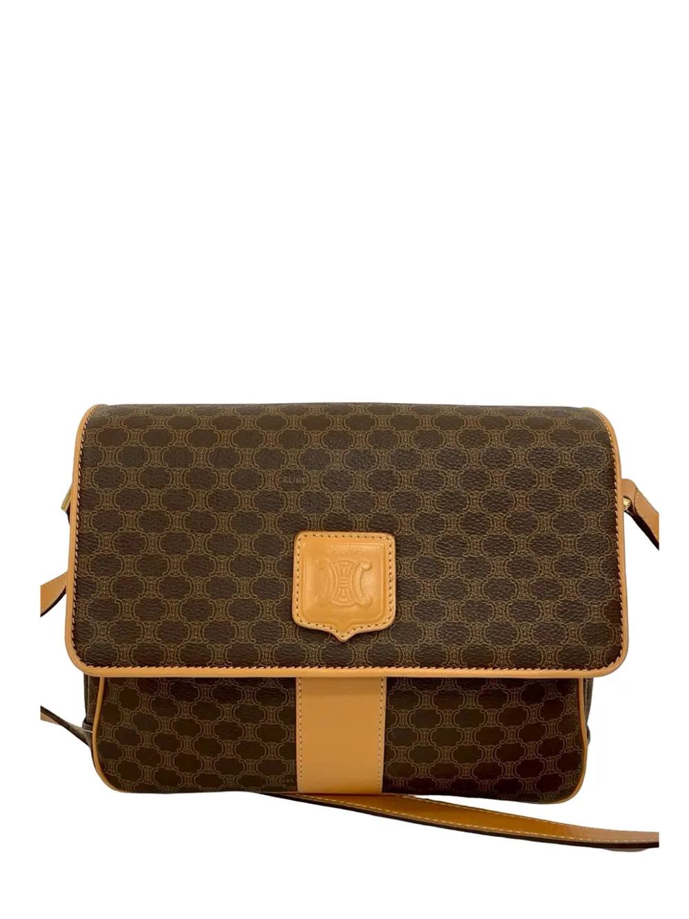 Celine Pre-Owned 2011 Macadam Coated Canvas crossbody bag - Brown | Farfetch Global