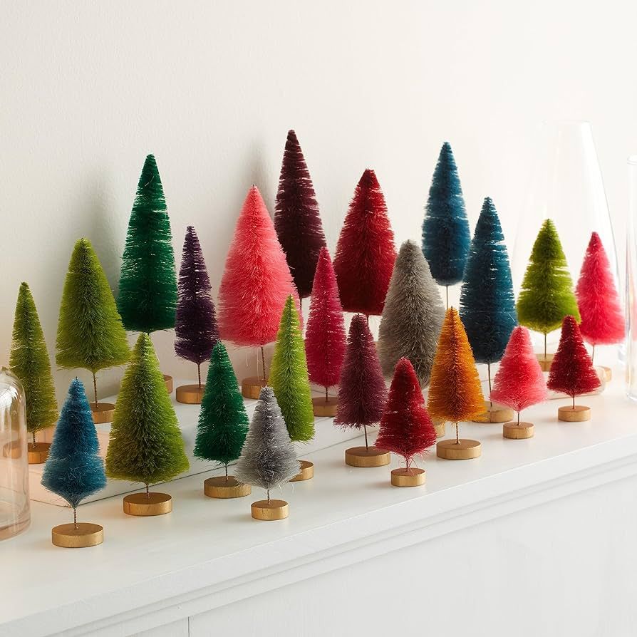 Bottle Brush Trees Set of 6, Hand-Dyed Sisal, Winter Table Centerpiece, Pinetree, Trending Home D... | Amazon (US)