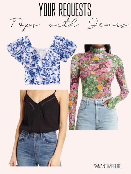 Floral tops tops with jeans date night spring tops 

#LTKsalealert #LTKunder100 #LTKunder50