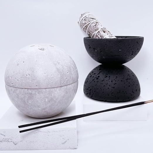 Travertine Stone Incense Holder, Cone- Stick- Smudge Pot- Incense Holder. Modern, Minimalist, Fun... | Amazon (US)