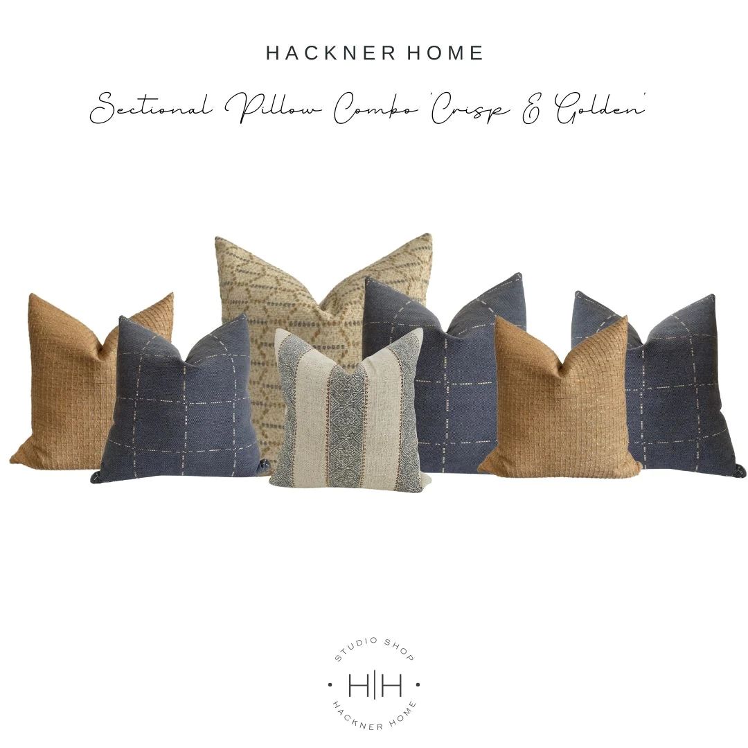 Sectional Pillow Combo 'Crisp & Golden' | Hackner Home (US)