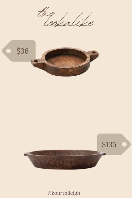 Found a great Lookalike for The Studio McGee Bordeaux Wooden Bowl! This lookalike is $36 a fraction of the cost! Both are perfect decor for Fall! We grabbed the lookalike for our bathroom soap station or nightstand trinkets  


#LTKunder50 #LTKhome #LTKSeasonal