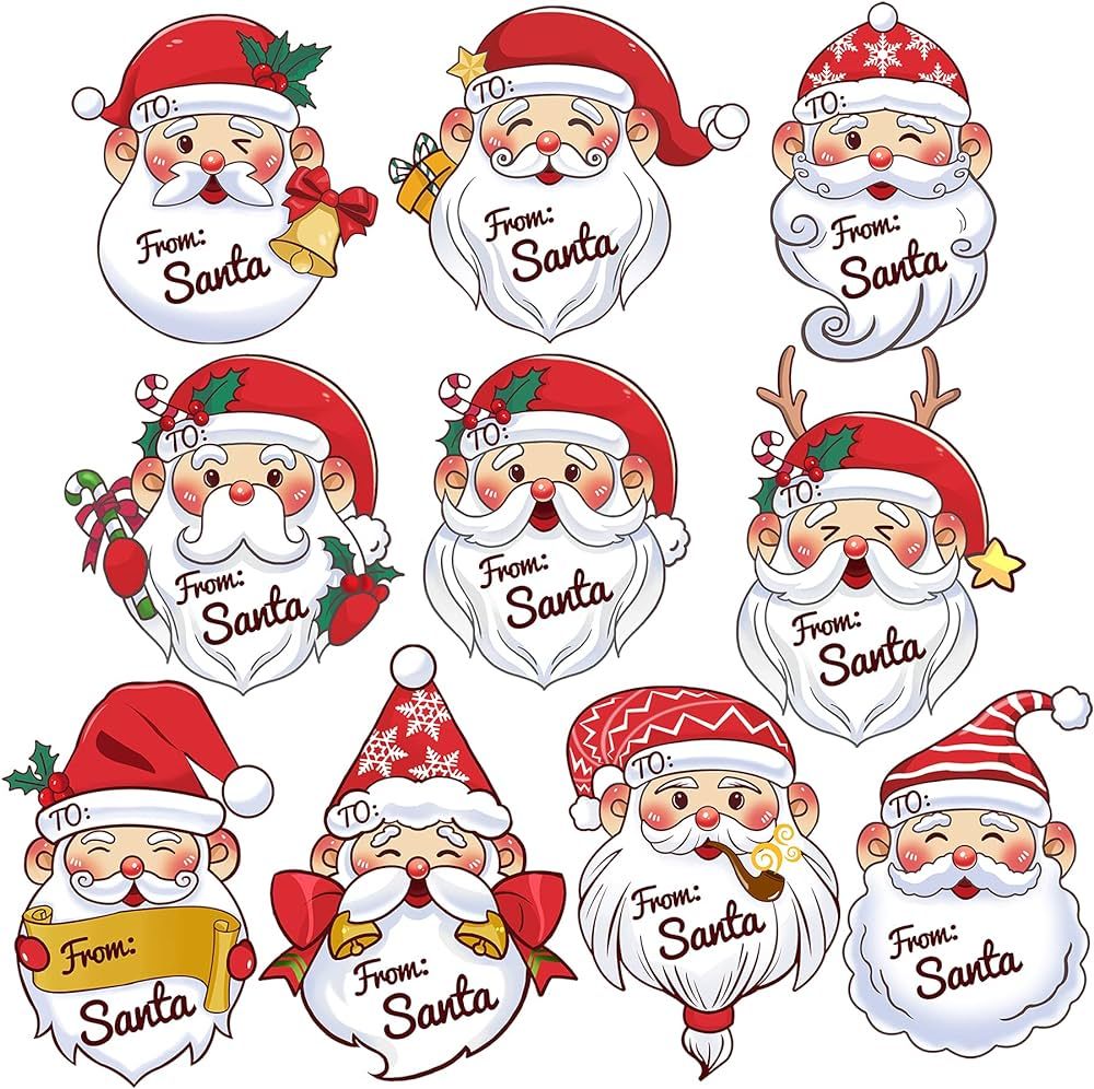60 Pcs from Santa Tag Stickers Christmas Gift Name Labels for Holiday Festive Gift Wrapping Party... | Amazon (US)