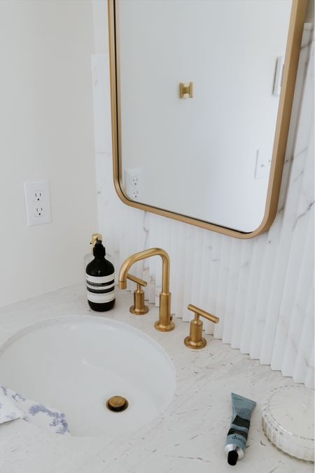 Bathroom sink with gold hardware✨

#LTKHome