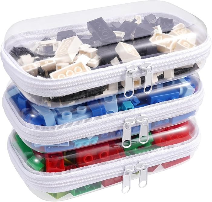 Clear Hard Shell Zipper Case,3PCS Transparent Clear Zipper Pouches,Hard Side Plastic Case Set,Por... | Amazon (US)