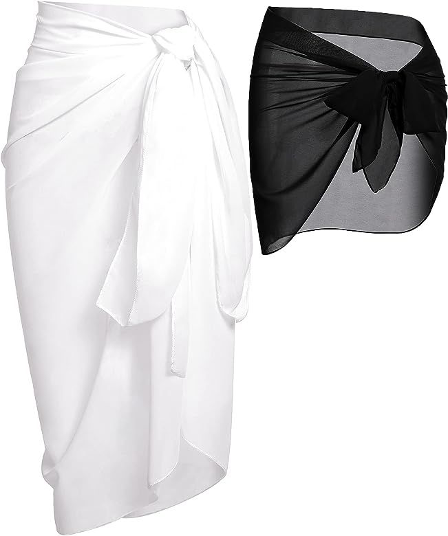 LOLLO VITA Women Beach Sarong Sheer Wrap Skirt Chiffon Swimsuit Cover Up for Swimwear | Amazon (US)