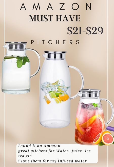 Found it on Amazon
The best pitchers for water , juice, ice tea

I love them for my infused waters!
See my recipe for detox water on my blog!

$21-29 
Must have product

#founditonamazon #waterpitcher #fridgeorganization 

#LTKhome #LTKunder50