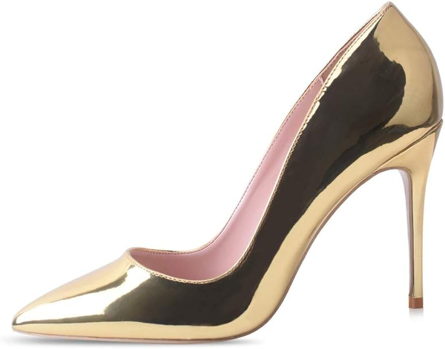 Elisabet Tang High Heels, Women Pumps Shoes 10cm/4 inch Pointed Toe Heels Stiletto Sexy Prom Club... | Amazon (US)