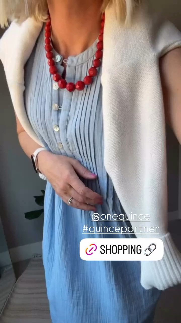 This cotton gauze swing dress comes in so many color options! I love this ocean breeze color for summer! I’m wearing an xs! #QuincePartner @Quince

#LTKOver40 #LTKSeasonal #LTKPetite