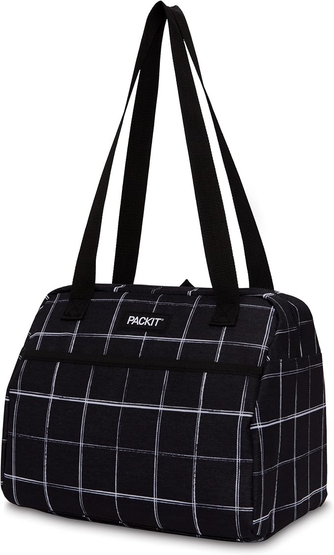 PackIt Freezable Hampton Lunch Bag, Black Grid, Built with EcoFreeze Technology, Collapsible, Reu... | Amazon (US)