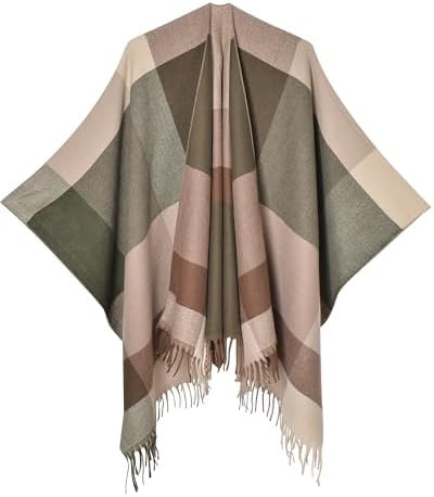 Women's Winter Shawl Wrap for Women–Warm Ponchos with Tassels,Christmas Gift for Mom & Older Wo... | Amazon (US)