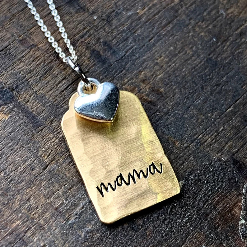 Mama Jewelry • Tiny Tag Necklace • Personalized Gift for Mom - Etsy | Etsy (US)