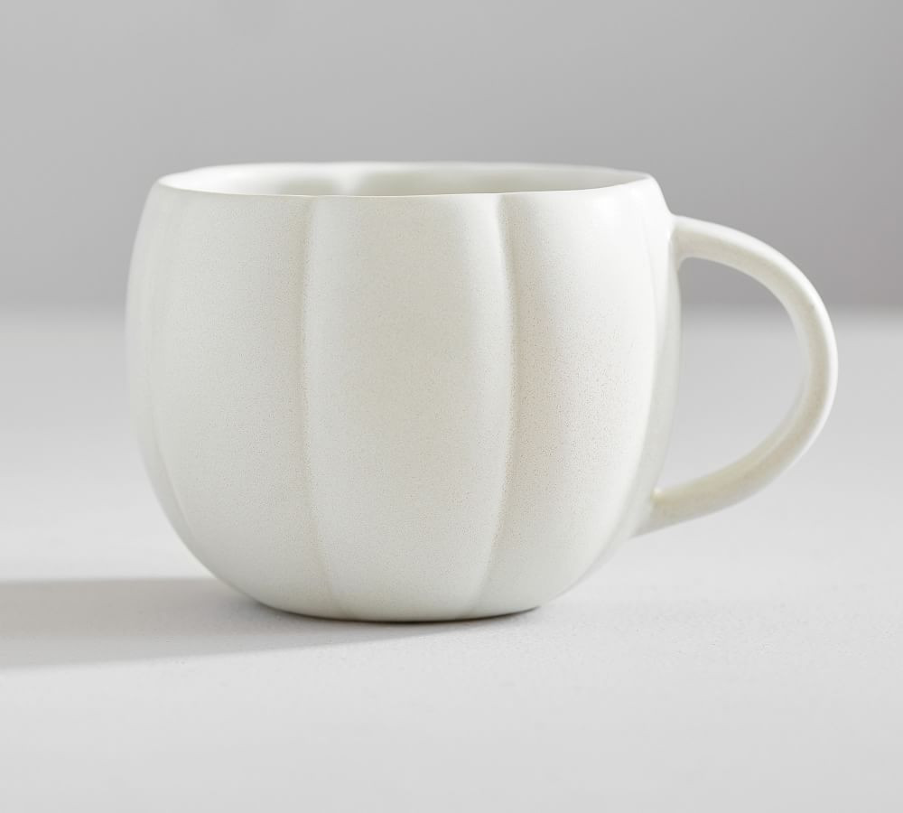Pumpkin Shaped Stoneware Mugs | Pottery Barn (US)