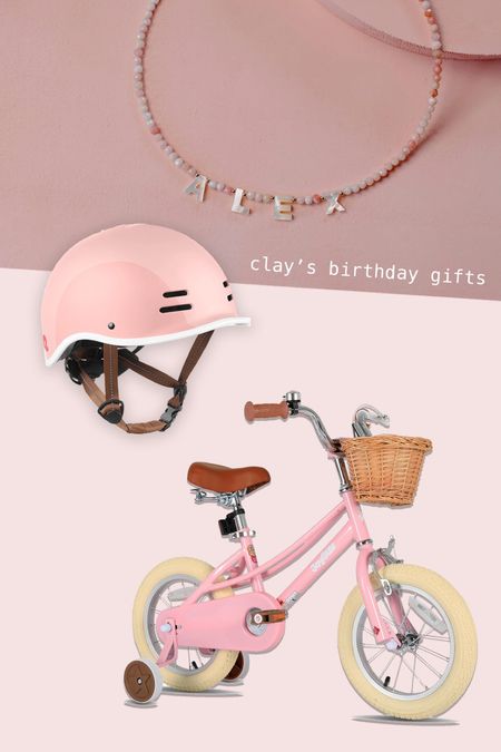 What we’re getting our almost 3-year-old for her birthday 💕 her requests: pink bike, pink helmet, pink necklace #toddlergifts 