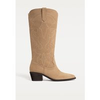 Split leather cowboy boots - Women's All | Stradivarius United Kingdom | Stradivarius (UK)