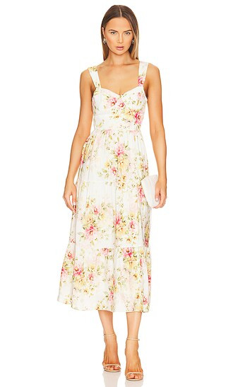 Monique Midi Dress in New Day Ivory | Revolve Clothing (Global)