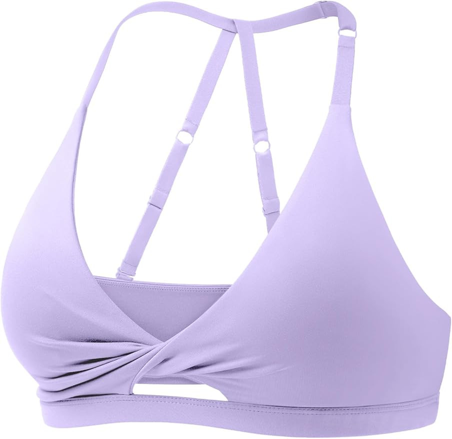 YEOREO Sports Bras for Women Open Back Workout Gym Bra Padded Medium Impact Yoga Tops with Ajusta... | Amazon (US)